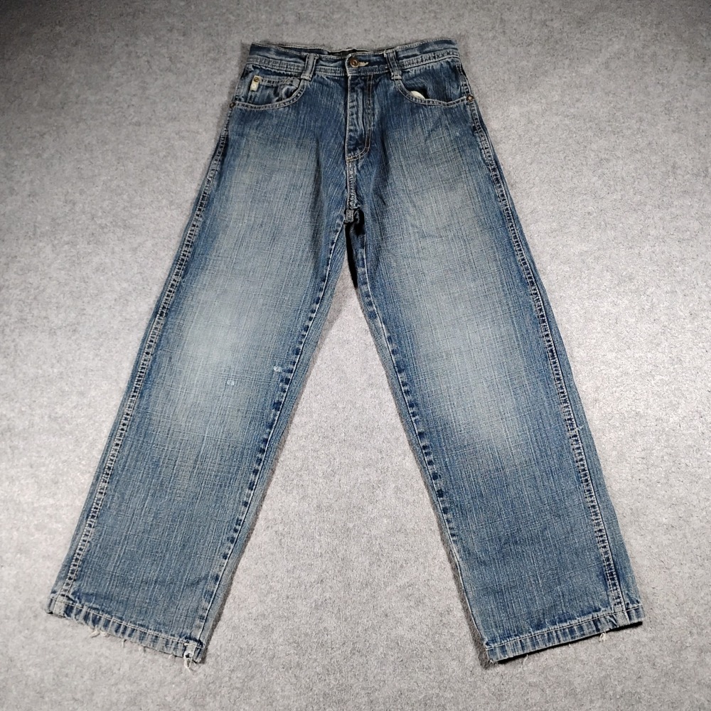 Southpole Boys Size 12 Relaxed Straight Leg Jeans Blue Medium Wash Y2K
